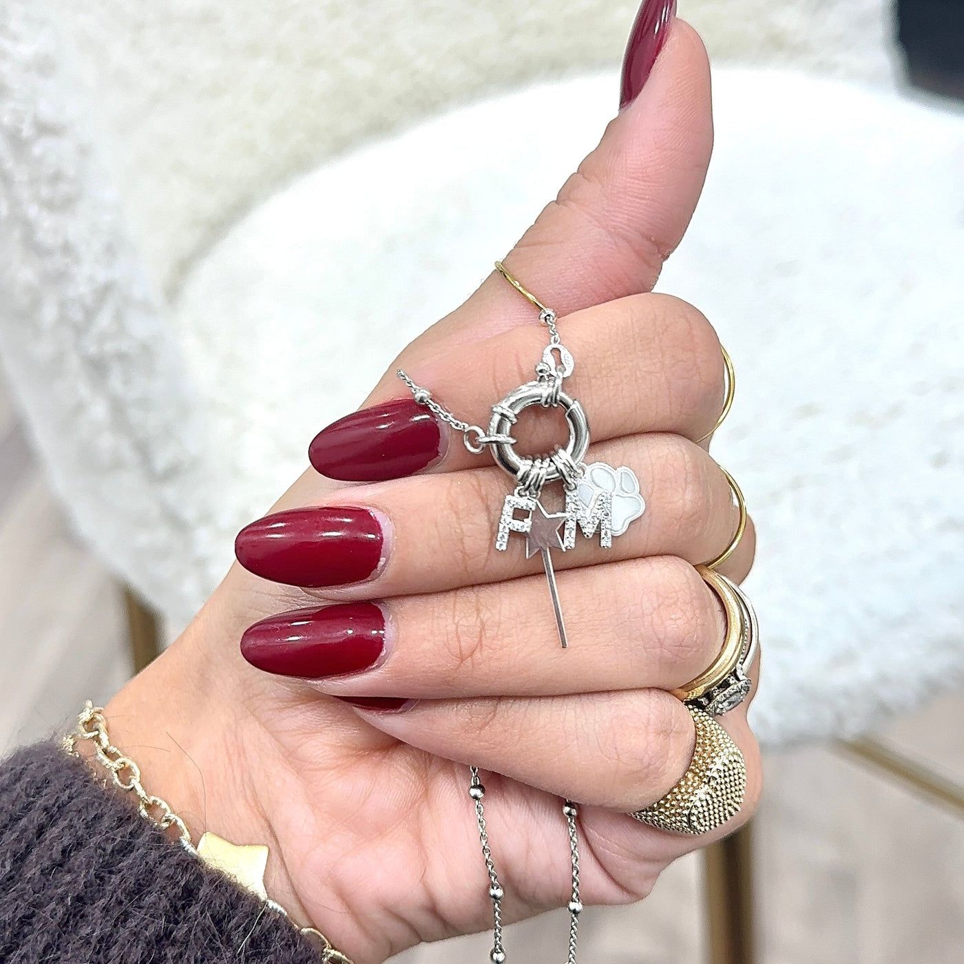 Collier Rosaire en Argent 925 avec Fermoir en Anneau