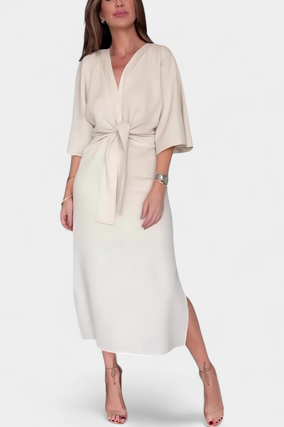 Daphné | Robe Casual avec Décolleté en V et Nœud Frontal