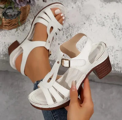 Elisa | Sandales orthopédiques à la mode avec semelle épaisse