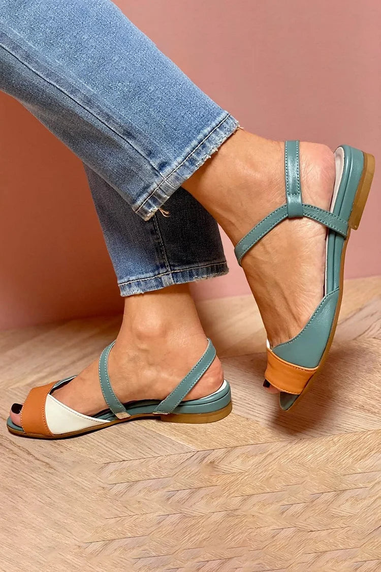 ELOISE | SANDALES À TALON OUVERT AVEC DOS COULEUR BLOQUÉE
