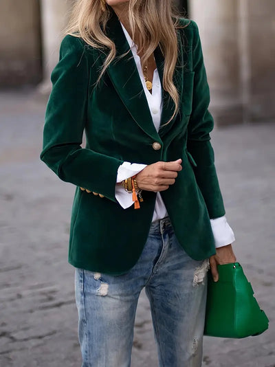 Isla | Blazer Élégant En Velours