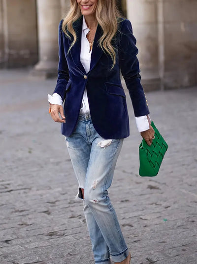 Isla | Blazer Élégant En Velours