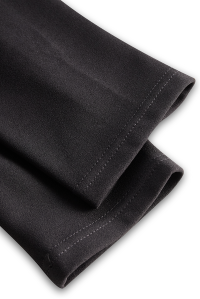 Robe fourreau raffinée noire avec ceinture et col mandarin