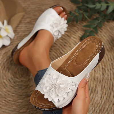 Florelle | Mules Comfort Plus avec Fleur 3D et Semelle Ultra-Légère