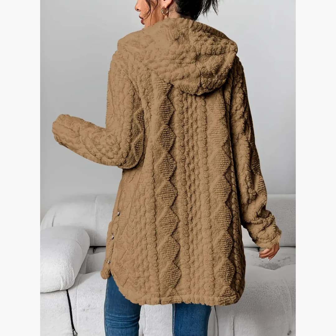 Edith - Sweat à capuche koselig avec manteau en teddy pour femme