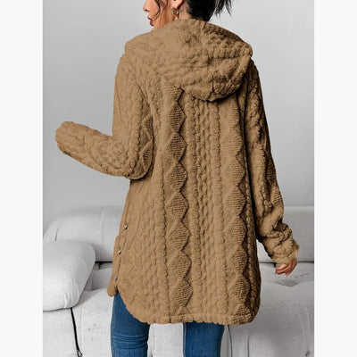 Edith - Sweat à capuche koselig avec manteau en teddy pour femme