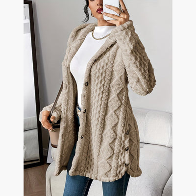 Edith - Sweat à capuche koselig avec manteau en teddy pour femme