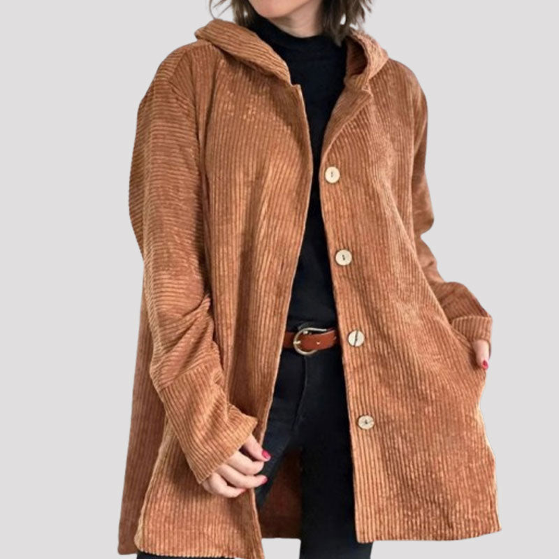 🍂 Veste à capuche en velours décontractée pour l'automne