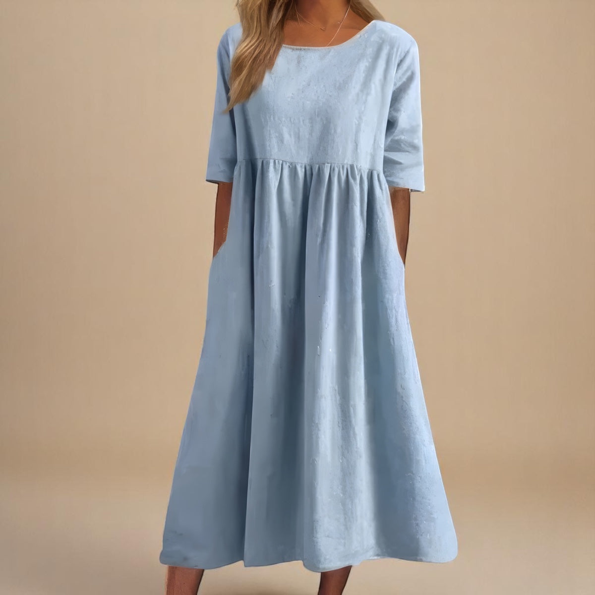 Laure | Robe légère et fluide à manches courtes