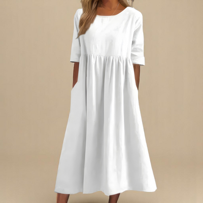 Laure | Robe légère et fluide à manches courtes