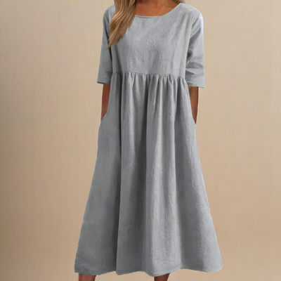 Laure | Robe légère et fluide à manches courtes