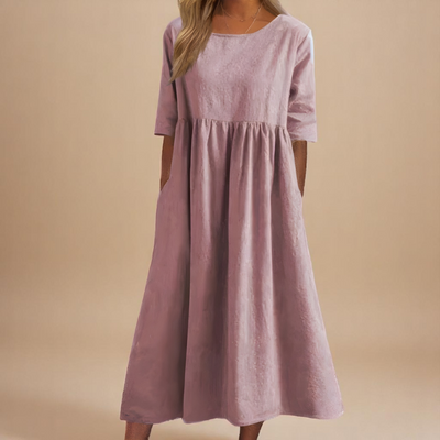 Laure | Robe légère et fluide à manches courtes