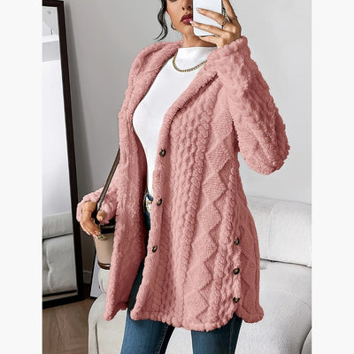Edith - Sweat à capuche koselig avec manteau en teddy pour femme