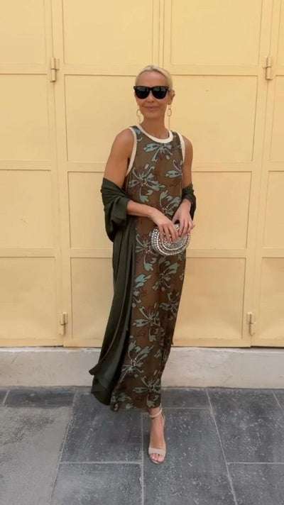 Carolina | Élégant robe longue avec châle assorti