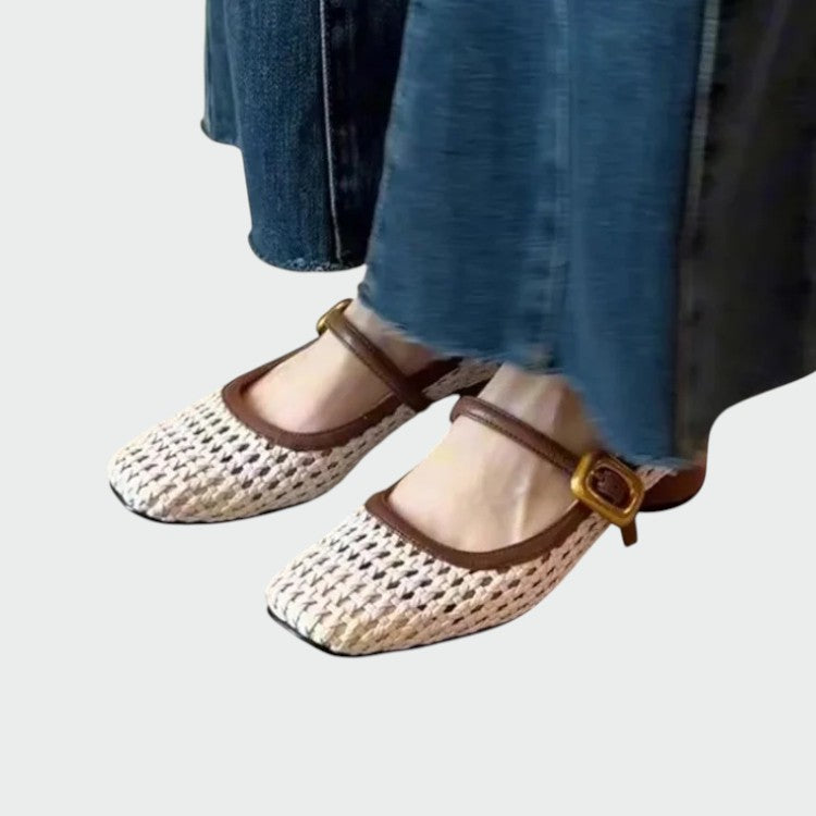 Olivia - Chaussures Mary Jane à Boucle Tissée