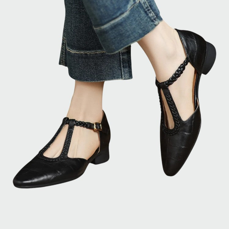 Olivia - Chaussures Mary Jane T-Bar à Talon Pointu
