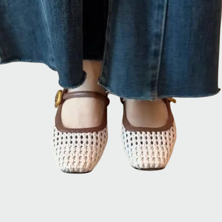 Olivia - Chaussures Mary Jane à Boucle Tissée