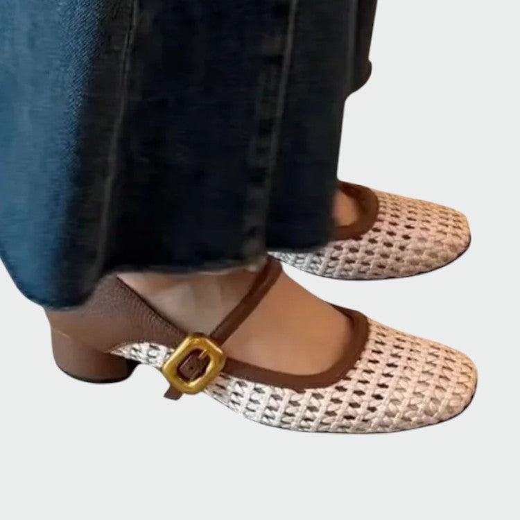 Olivia - Chaussures Mary Jane à Boucle Tissée