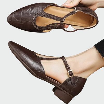 Olivia - Chaussures Mary Jane T-Bar à Talon Pointu