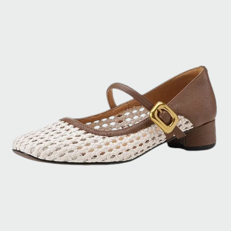 Olivia - Chaussures Mary Jane à Boucle Tissée