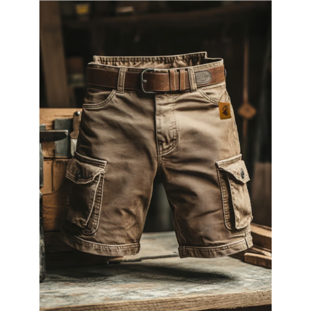 Shorts cargo multifonctionnels rétro pour hommes en ripstop