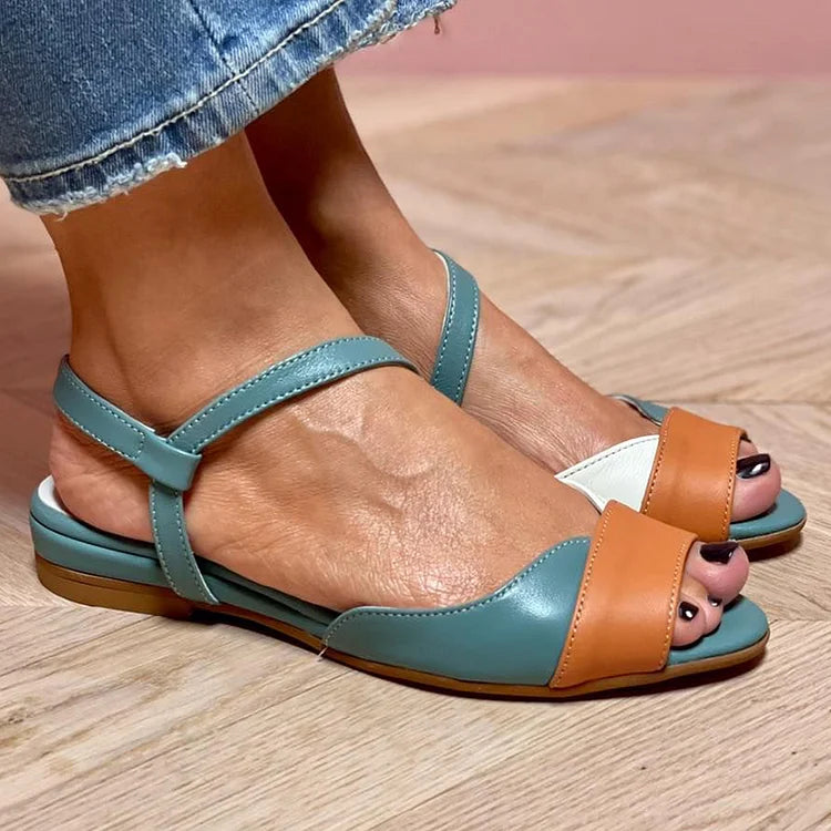 ELOISE | SANDALES À TALON OUVERT AVEC DOS COULEUR BLOQUÉE