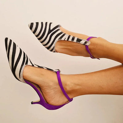 ELLE | TALONS AIGUILLES AVEC MOTIF ZÈBRE ET TALON ÉLEVÉ