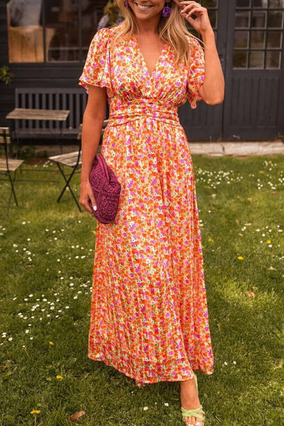 Robe Longue Élégante Sandra avec Décolleté en V