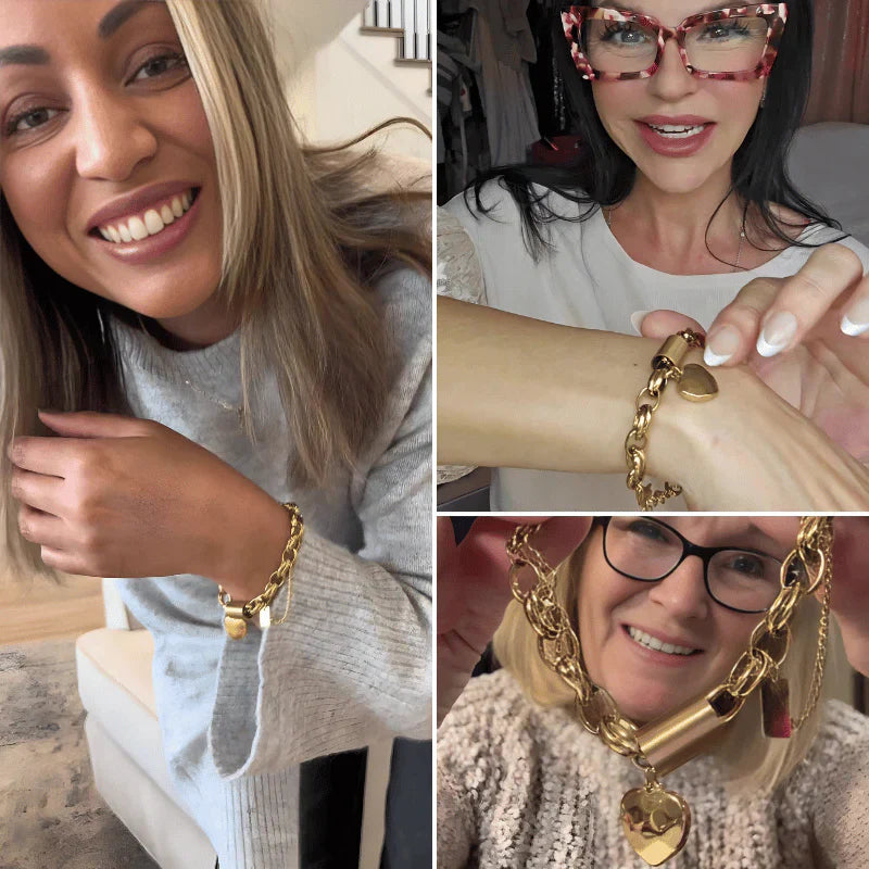 Bracelet Chunky Coeur | Or