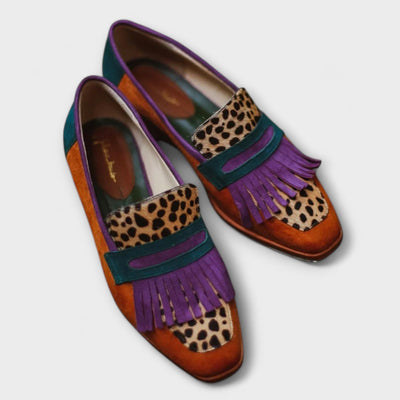 Fallon – Mocassins Brun avec Imprimé Léopard