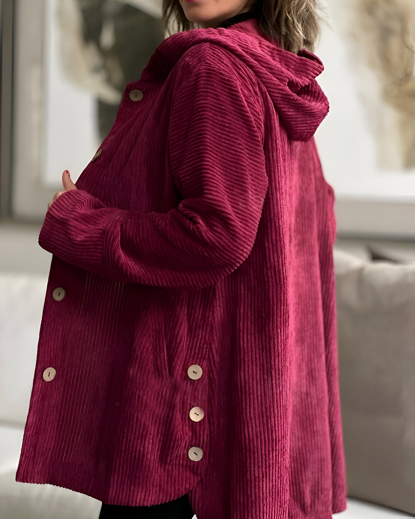 ANIKA™ | Veste en velours côtelé décontractée avec capuche