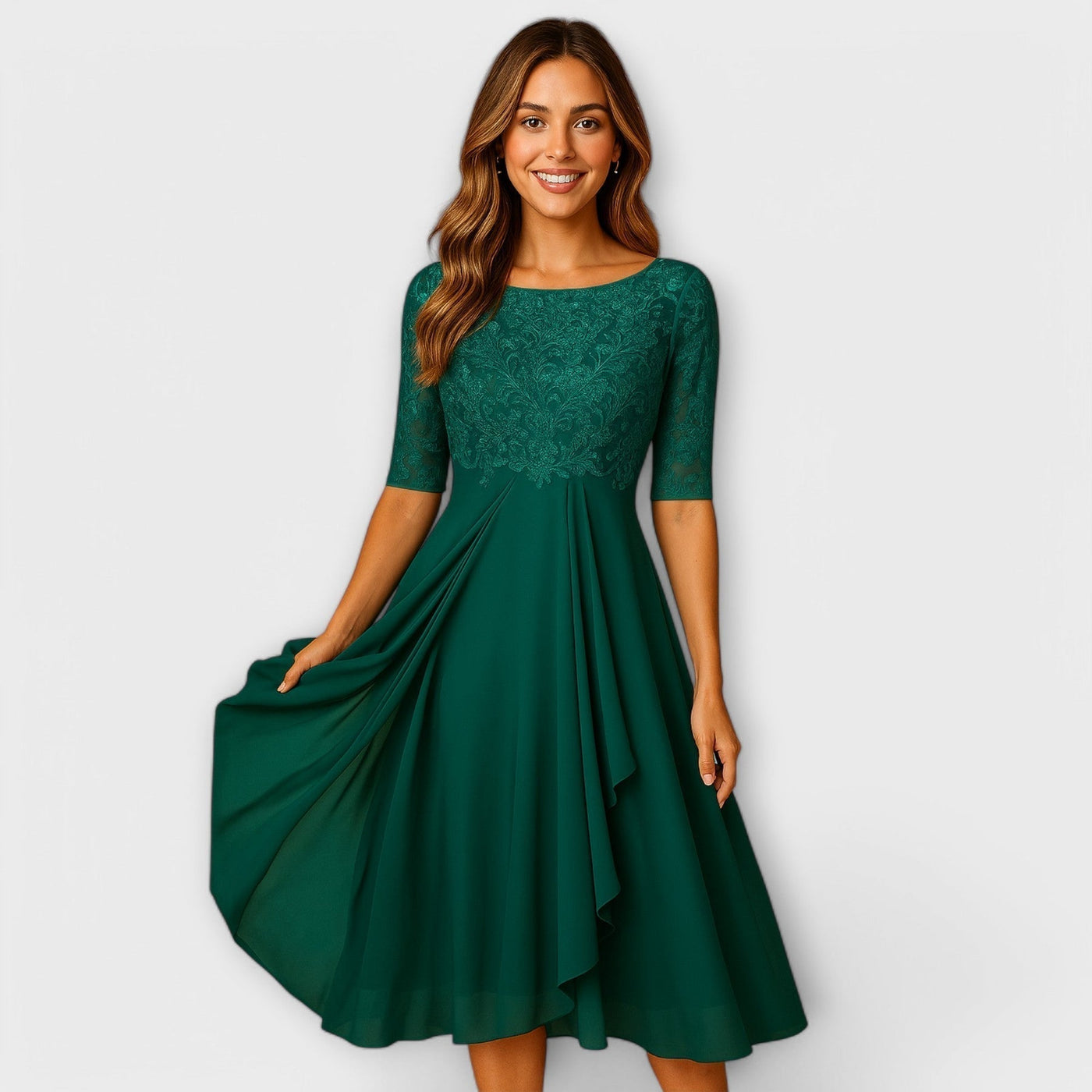 Martyna – Robe Longue avec Dos Nu et Style Naturel