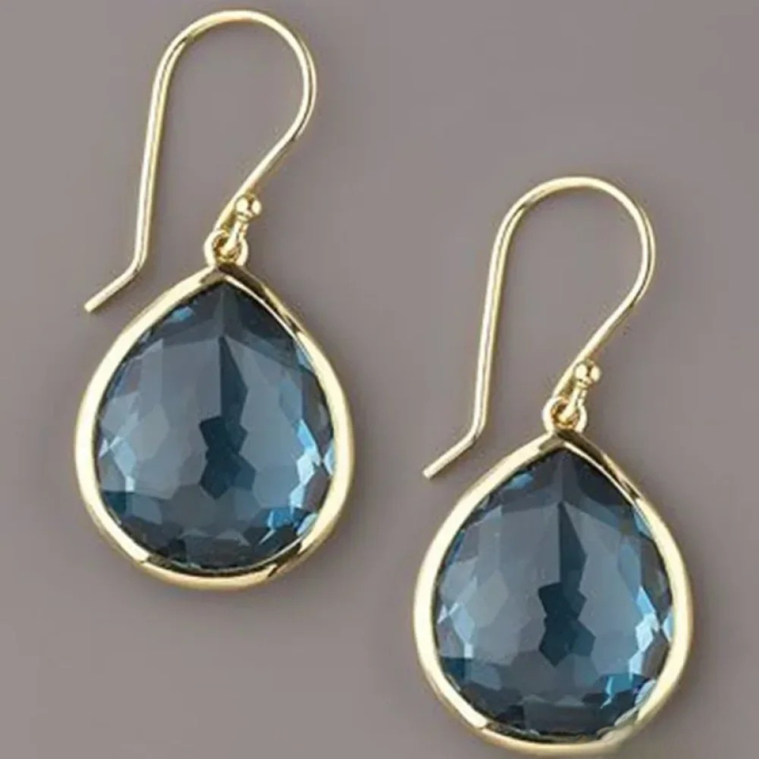 Boucles d'oreilles vintage en cristal bleu