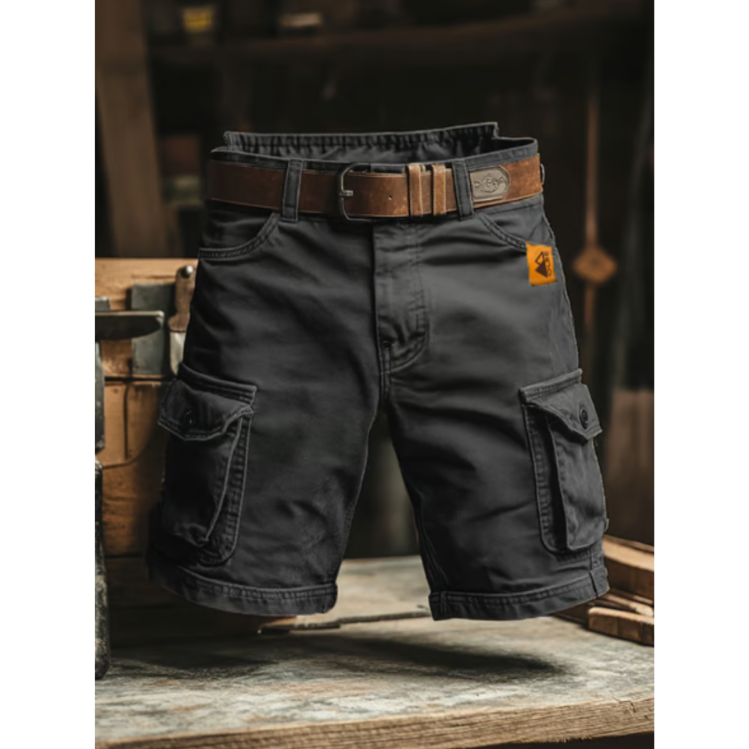 Shorts cargo multifonctionnels rétro pour hommes en ripstop