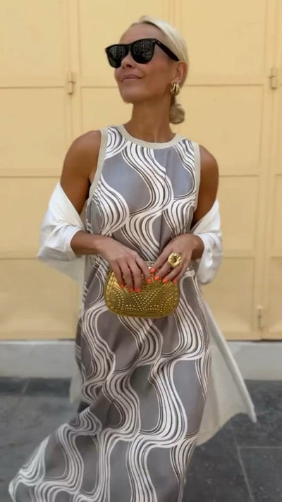 Altamira | Élégante robe longue avec châle assorti