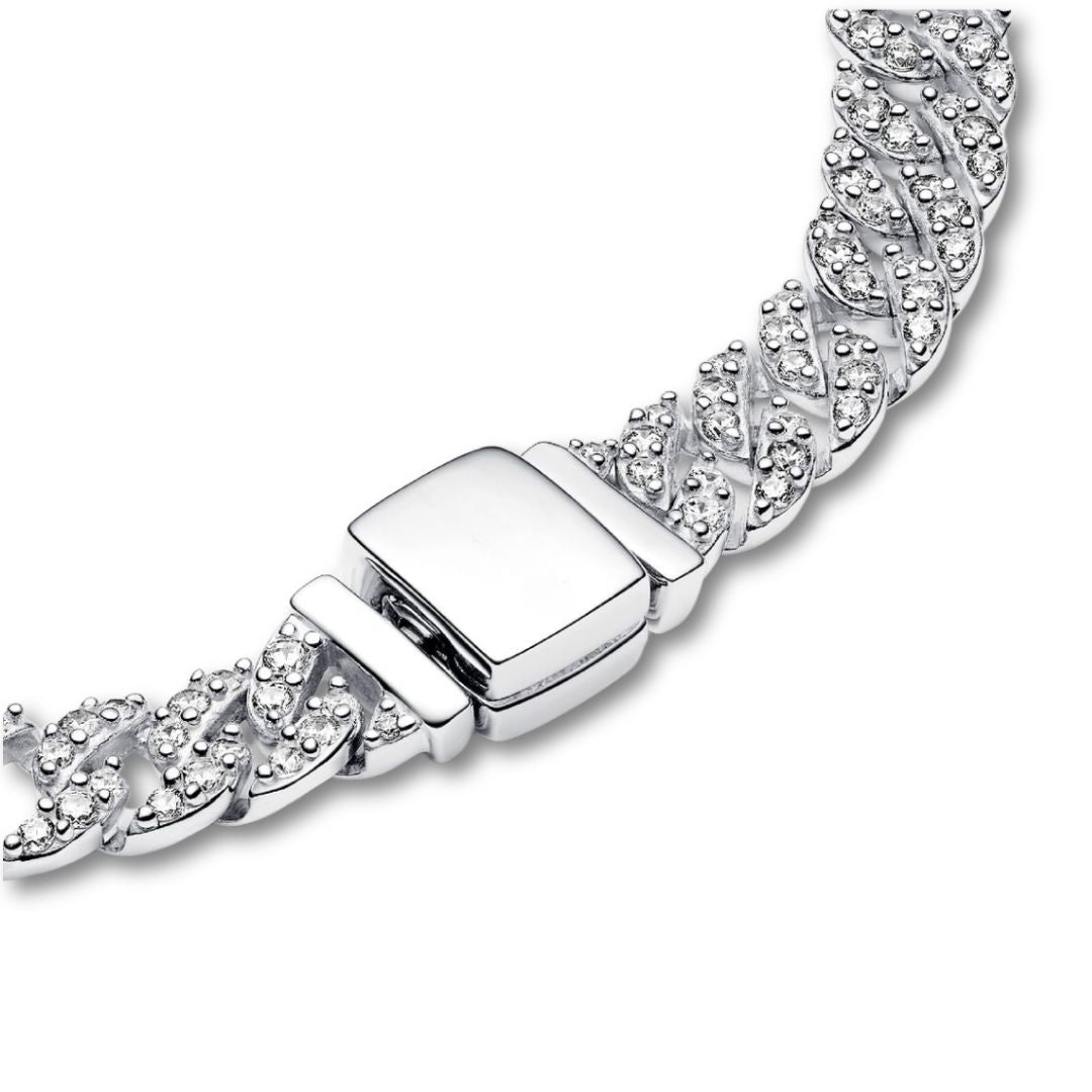 Bracelet cubain pavé | Or