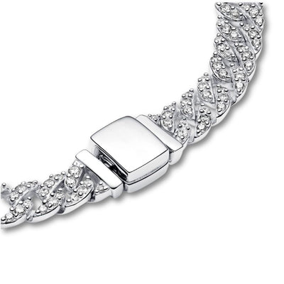 Bracelet cubain pavé | Or