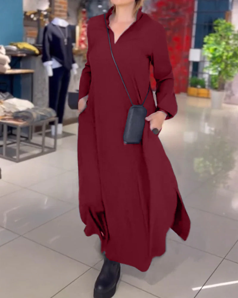 Robe longue ample avec fente latérale