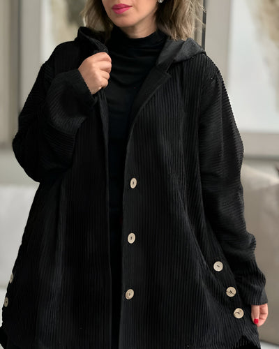 ANIKA™ | Veste en velours côtelé décontractée avec capuche