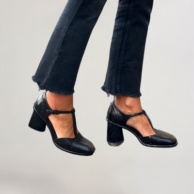NINA | ESCARPINS CLASSIQUES NOIRS AVEC SEMELLE CONFORTABLE