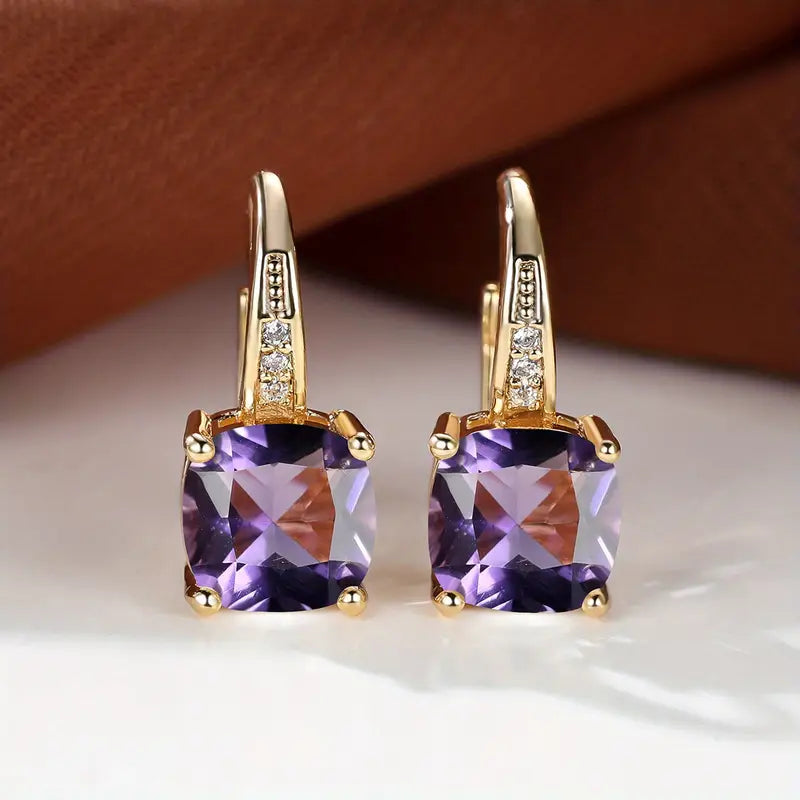 Boucles d'oreilles créoles Mystic Stone | Or