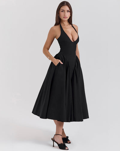 Monroe – Robe Midi Rouge au Style Iconique