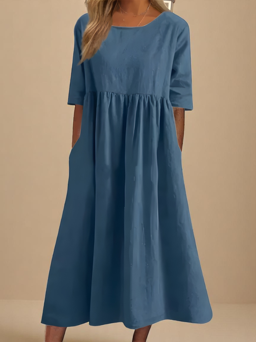 Laure | Robe légère et fluide à manches courtes