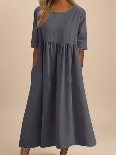 Laure | Robe légère et fluide à manches courtes