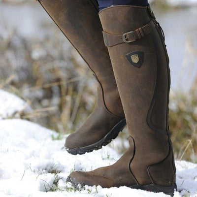 Bottes d'équitation en cuir imperméable pour femmes