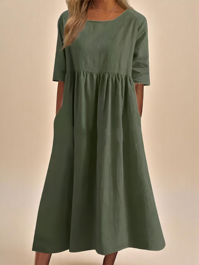 Laure | Robe légère et fluide à manches courtes