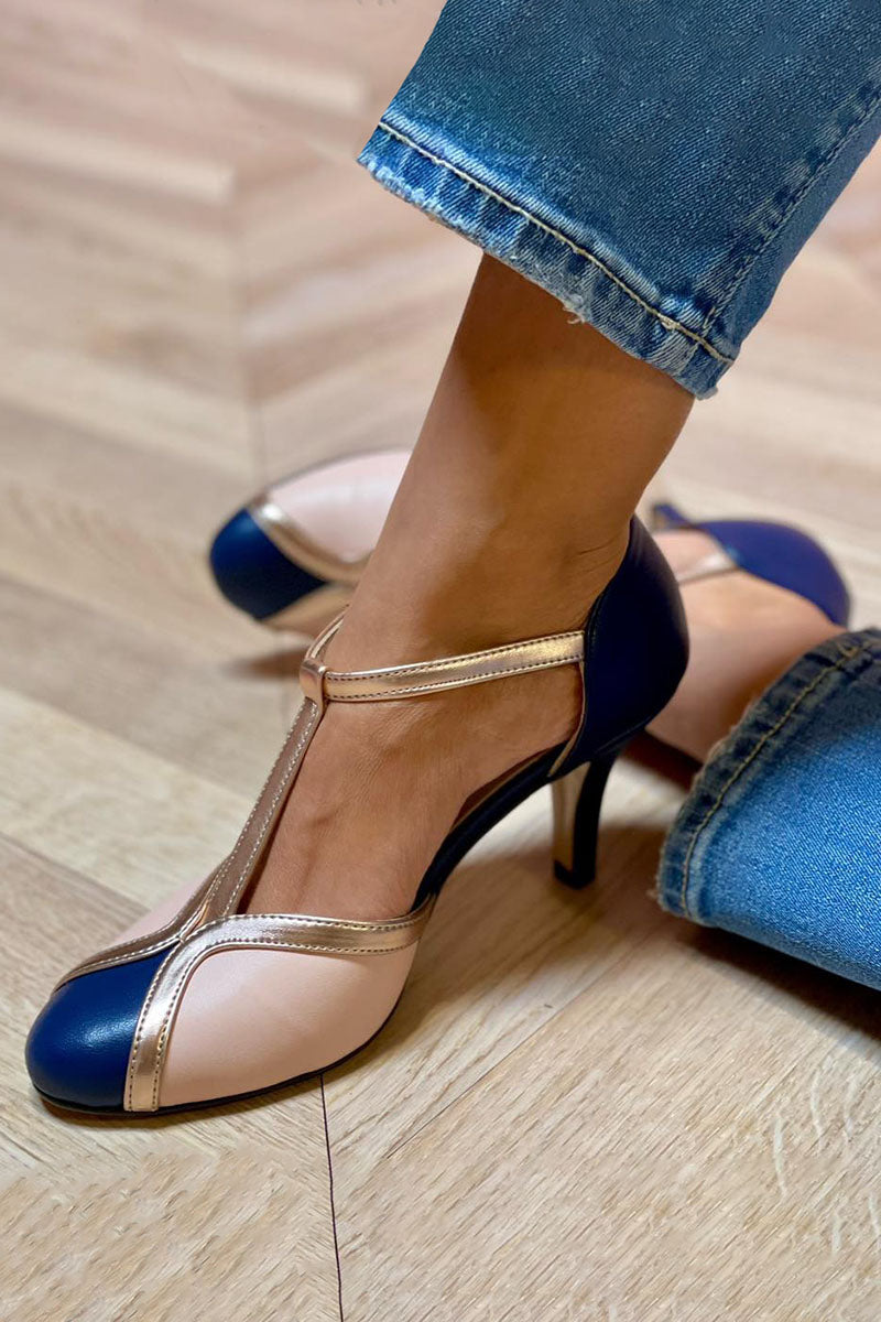 Alessia™ | Ballerines avec forme T en couleurs vives et zone de orteil ronde confortable