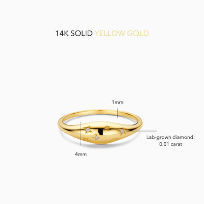 Bague en diamant à dôme | Or