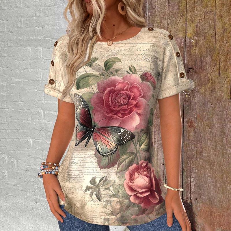 Blouse d'été "Fête au jardin" – Chaleureuse & élégante
