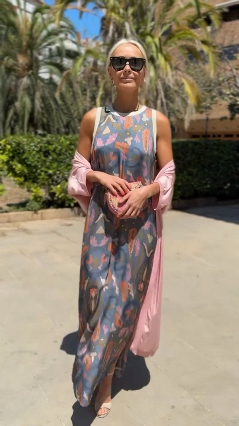 Sirena | Élégant robe longue avec châle assorti